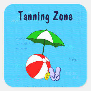 Tanning Zone Ball Pool Umbrella Sticker