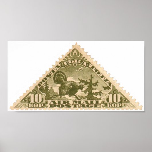 Tannu Tuva 10 Turkey Olive Triangle Stamp Folio Poster (Voorkant)