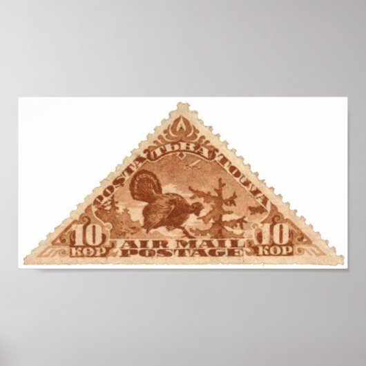 Tannu Tuva 10 Turkey Red Triangle Stamp Portfolio Poster (Voorkant)