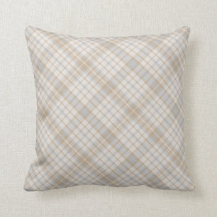 Tans Grijzen en Crèmes Plaid Design Kussens mcful