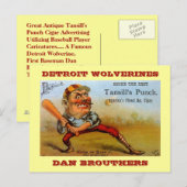 TANSILL'S CIGAR ADVERTEREN BRIEFKAART VNTG BASEBAL (Voorkant / Achterkant)