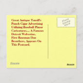 TANSILL'S CIGAR ADVERTEREN BRIEFKAART VNTG BASEBAL (Achterkant)
