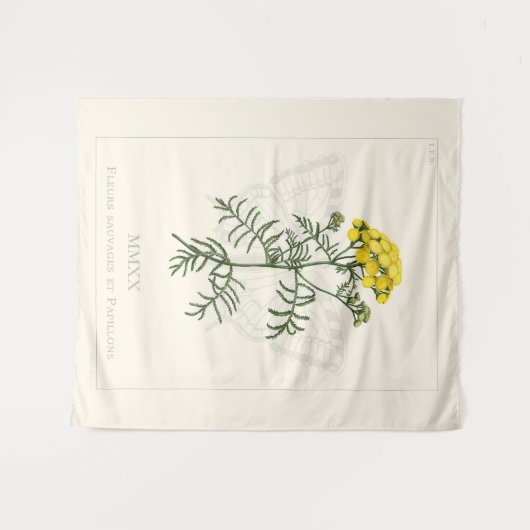 Tansy and Swallowtail Tapestry Wandkleed (Voorkant (horizontaal))