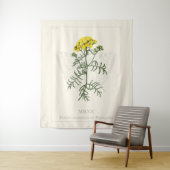 Tansy and Swallowtail Tapestry Wandkleed (In situ)