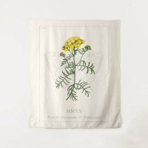 Tansy and Swallowtail Tapestry Wandkleed