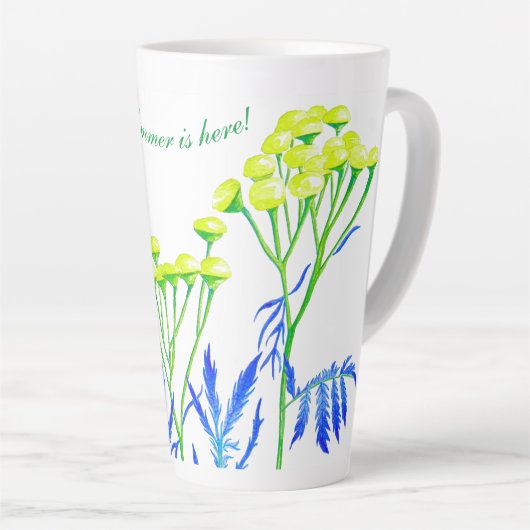 Tansy op een grote latte Mok (Rechterhoek)