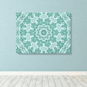 Tantalizing in het blauwgroen canvas afdruk (Insitu (Houten vloer))