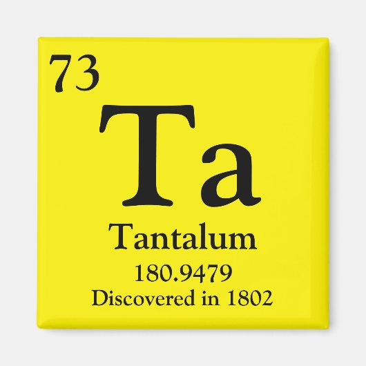 Tantalum Periodic Table Magneet (Voorkant)