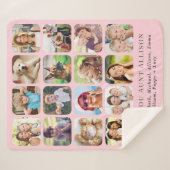 Tante 16 Fotocollage roze Sherpa Deken (Voorkant (horizontaal))