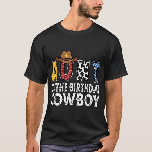 Tante 1e Verjaardag Cowboy Western Tante T-shirt (Voorkant)