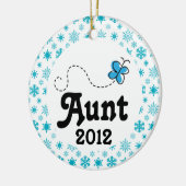 Tante 2012 Persoonlijke winterkerstversiering Keramisch Ornament (Links)