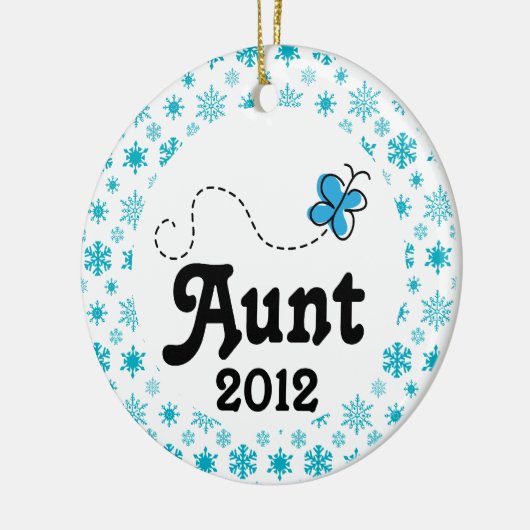 Tante 2012 Persoonlijke winterkerstversiering Keramisch Ornament (Links)