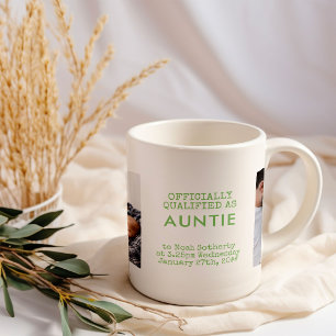 Tante 2 Aangepaste babyfoto's en geboortegegevens Koffiemok