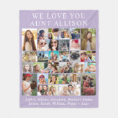 Tante 30 Fotocollage Paarse Fleece Deken (Voorkant)