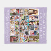 Tante 30 Fotocollage Paarse Fleece Deken (Voorkant (Horizontaal))