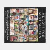 Tante 30 Fotocollage Zwart Fleece Deken (Voorkant (Horizontaal))