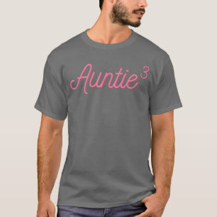 Tante 3 in blokjes Tante van drie 3 Nichten Nephew T-shirt