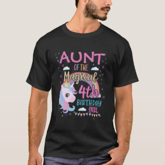 Tante 4e Regenboog Eenhoorn Dochter Py Familie T-shirt