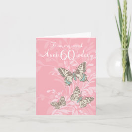 Tante 60ste verjaardag vlinders kaart