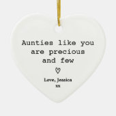 Tante Aandenken Geschenk Minimalistisch Tekst met Keramisch Ornament (Voorkant)