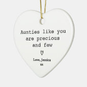 Tante Aandenken Geschenk Minimalistisch Tekst met Keramisch Ornament (Links)