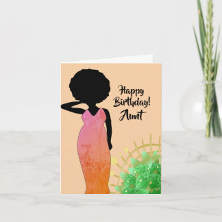 Tante African American Woman Happy Birthday Card Kaart