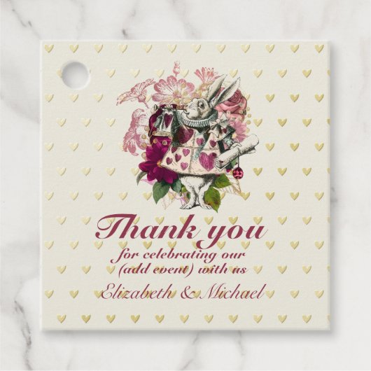 Tante Alice in Wonderland-theepartij aangepaste fe Bedankjes Labels (Voorkant)