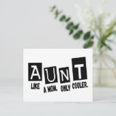 Tante als een moeder alleen koeler briefkaart (Staand voorkant)