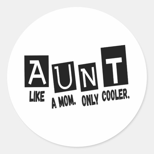 Tante als een moeder alleen koeler ronde sticker (Voorkant)