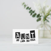 Tante als een moeder alleen koeler visitekaartje (Staand voorkant)