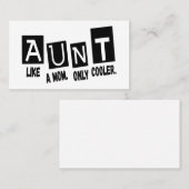 Tante als een moeder alleen koeler visitekaartje (Voorkant / Achterkant)