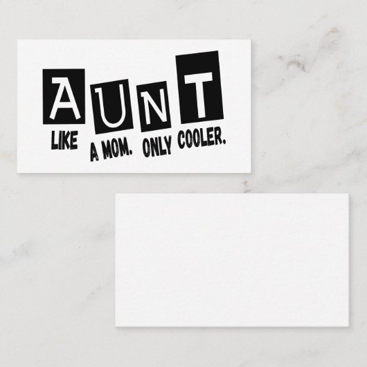 Tante als een moeder alleen koeler visitekaartje (Voorkant / Achterkant)