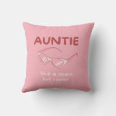 'Tante - als een moeder maar koeler' kussen (Achterkant)