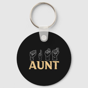 Tante ASL Amerikaanse Gebarentaal Tolk Doof A Sleutelhanger