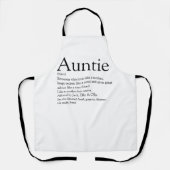 Tante Auntie Definitie Modern Zwart En Wit Schort (Voorkant)