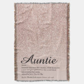 Tante Auntie Definitie Script Roze Goud Glitter Deken (Voorkant Verticaal)