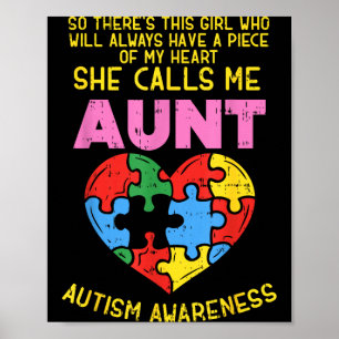 Tante Autisme Bewustzijn Shirt Meisje Deel Van Mij Poster