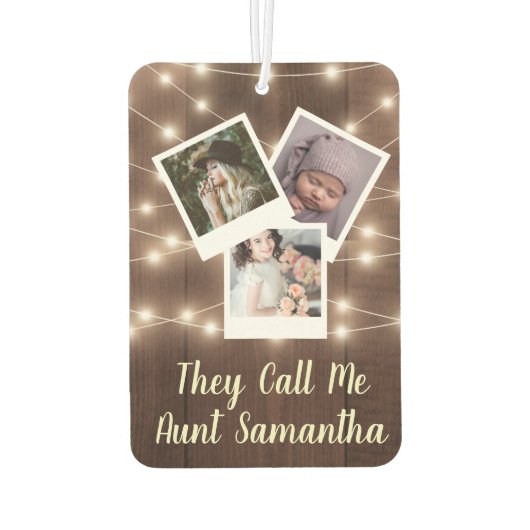 Tante Automobile Baby Ontwerp je eigen familie fot Luchtverfrisser (Achterkant)