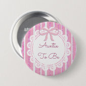 Tante Baby shower Button Roze Bow (Voorkant /achterkant)