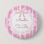 Tante Baby shower Button Roze Bow (Voorkant)