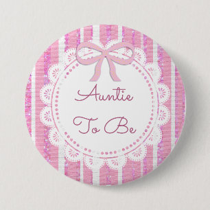 Tante Baby shower Button Roze Bow