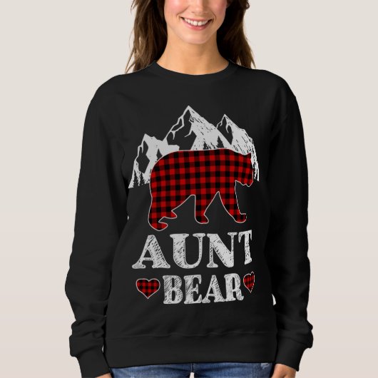 Tante Beer Kerstmis Pajama Red Pset Buffalo Match Trui (Voorkant)