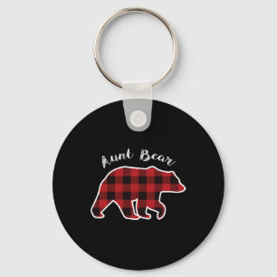 Tante Beer Vrouwen Red Plaid Kerst Pajama Gift Sleutelhanger