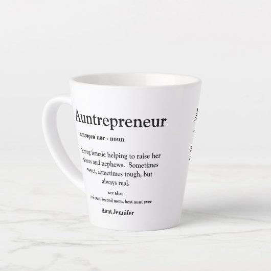 Tante Best tante Ever Typography Definition Latte Mok (Linkerhoek)