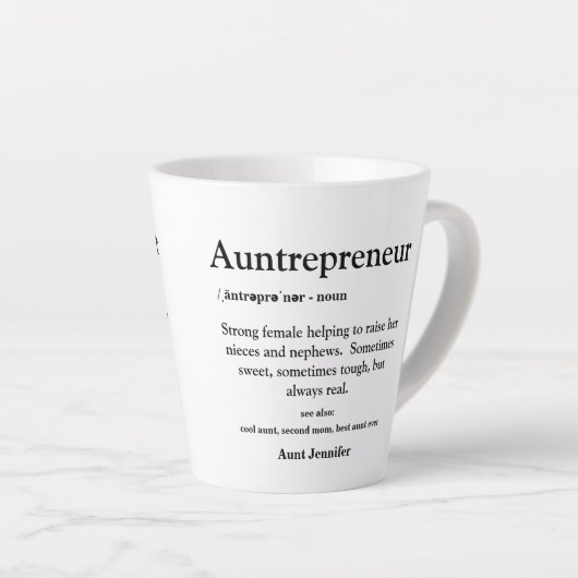 Tante Best tante Ever Typography Definition Latte Mok (Rechterhoek)