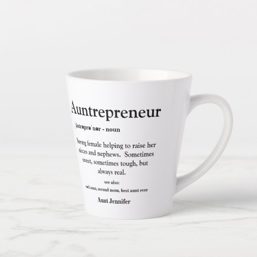 Tante Best tante Ever Typography Definition Latte Mok (Rechts)