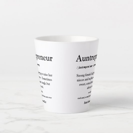 Tante Best tante Ever Typography Definition Latte Mok (Voorkant)