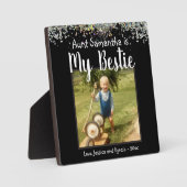 Tante Bestie Glitter Desk Foto Fotoplaat (Voorkant)