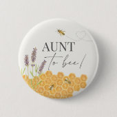 Tante bij, honingbijenknop voor baby shower ronde button 5,7 cm (Voorkant)