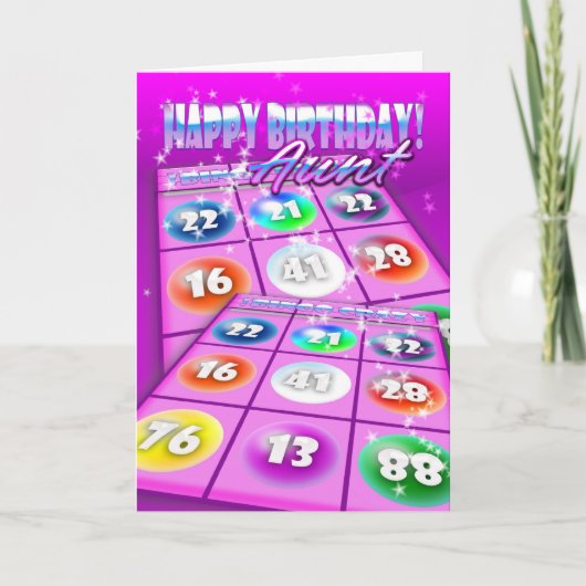 Tante Bingo Crazy Birthday Card Kaart (Voorkant)